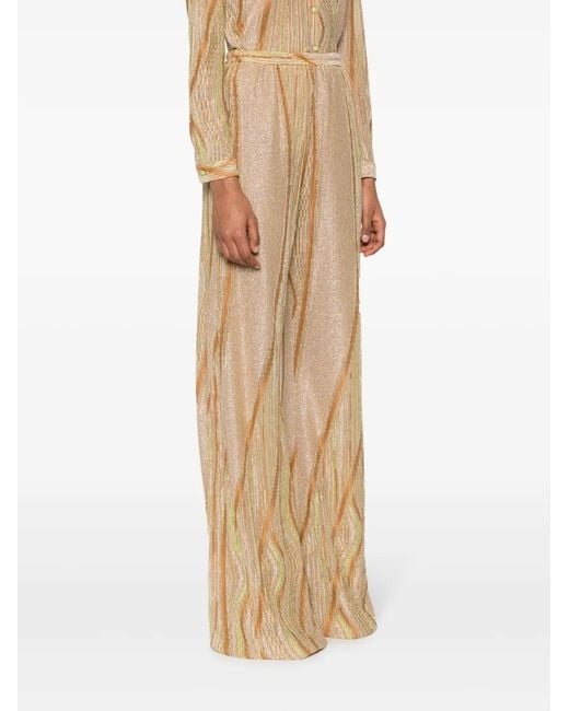 Forte_forte Natural Lurex Jacquard Jersey Flared Pants