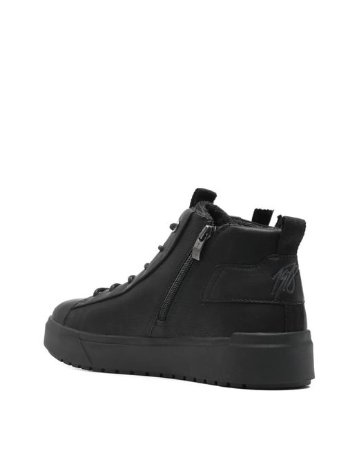 Bugatti Black Lace-Up Zip Booties for men