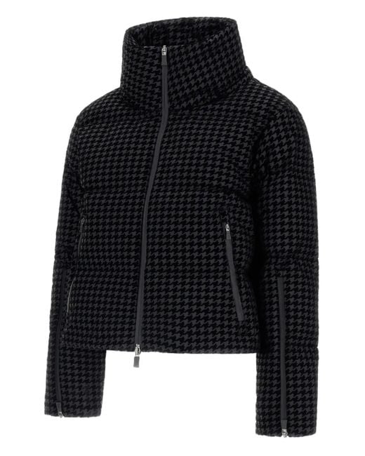 Herno ハウンドトゥース キルティングジャケット Black