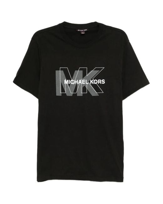 Michael Kors Black Logo-Embossed T-Shirt for men