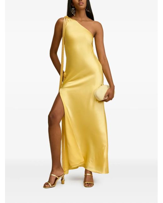 Cult Gaia Yellow Keya One-Shoulder Tassel Maxi Dress
