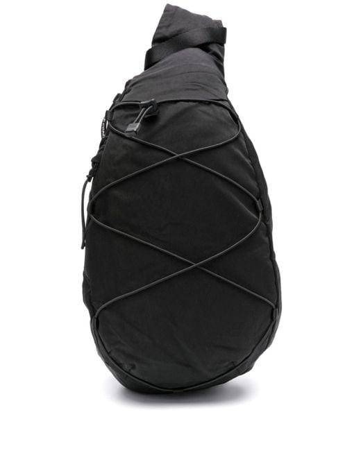 C P Company Black Nylon B Crossbody Backpack for men