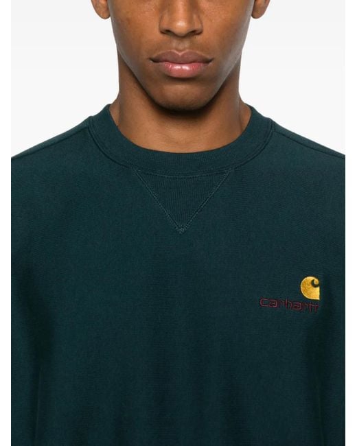 Felpa American Script di Carhartt in Green da Uomo