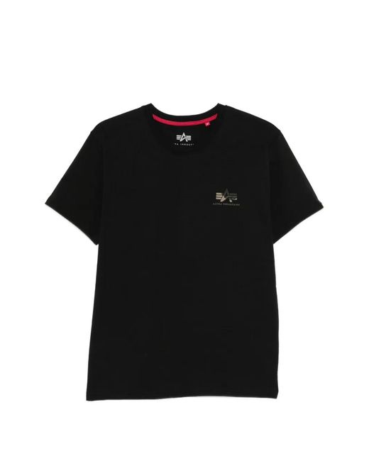 Alpha Industries Black Logo-Print T-Shirt for men