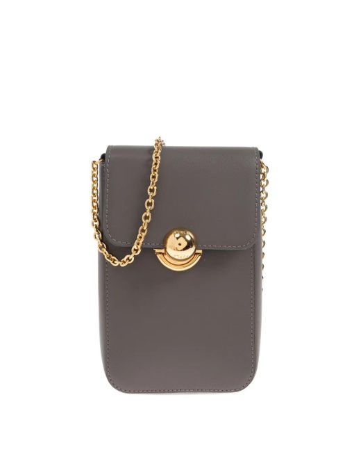 Furla Gray Chain-Strap Spherical-Clasp Bag