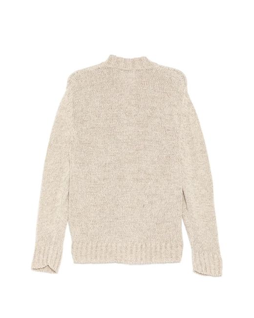 Barena White Zip Knitted Cardigan for men