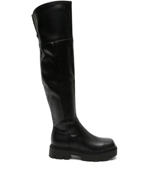 Guess Black Rassa Knee-High Leather Boots