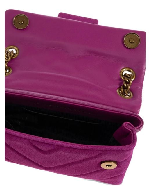 Kurt Geiger Purple Quilted Chain-Strap Shoulder Bag