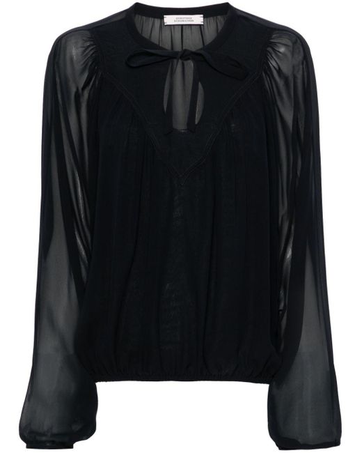 Dorothee Schumacher Black Sheer Dreams Silk Blouse