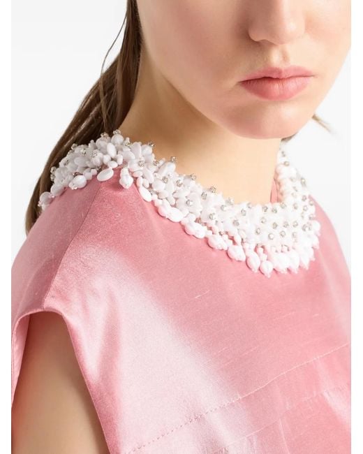 Prada Pink Embroidered Mini Dress