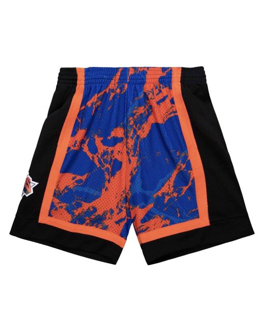 メンズ Mitchell & Ness "ny Knicks 1996" Team Marble ショートパンツ Blue