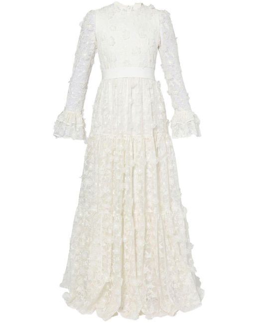 Robe longue Alvaro à découpes florales Erdem en coloris White
