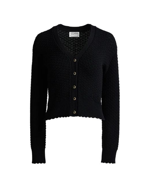 St. John Black Crepe Knit Cardigan