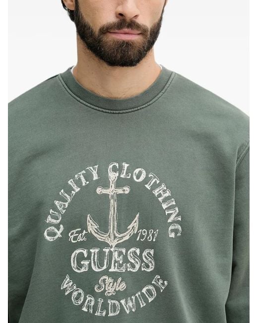Guess Gray Embroidered Sweatshirt for men