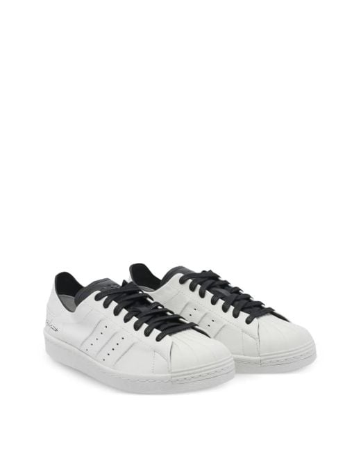 Y-3 Gray Superstar Perforated-Detail Logo Sneakers