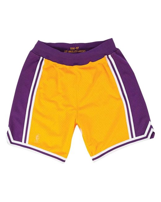 Mitchell & Ness Yellow "Nba Los Angeles Lakers Home 1996-97" Basketball Shorts for men