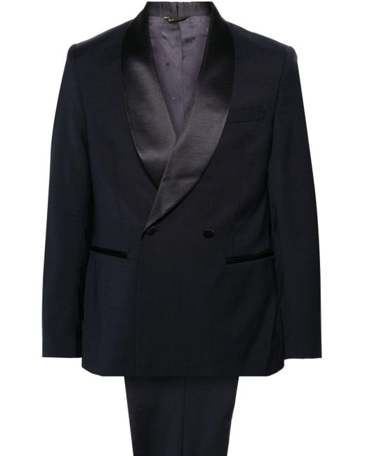 Manuel Ritz Shawl-lapels Double-breasted Suit in het Black voor heren