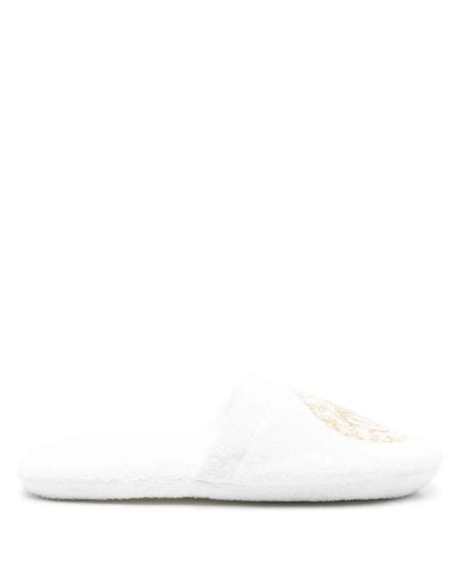 Versace White Medusa Gala Slippers