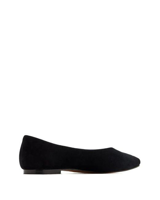 House Of Ballerinas Black Pointed-toe Suede Ballet Flats