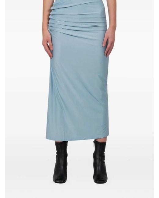 Rabanne Blue Drapierter Midirock