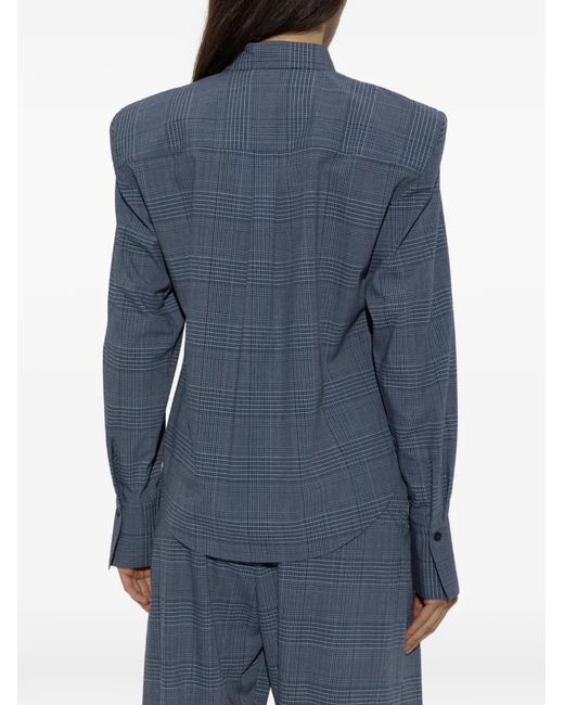 IRO Blue Check-Pattern Lidja Shirt