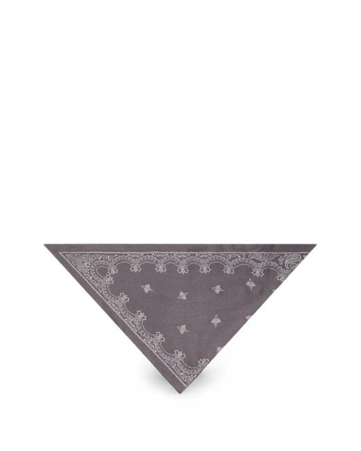 Destin Gray Paisley-Print Wool Bandana for men