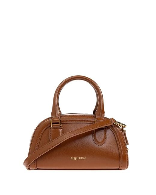 Borsa Tote Mini Strutturata di Alexander McQueen in Brown