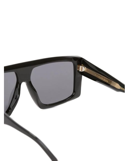 Victoria Beckham Gray Oversized Flat-Top Sunglasses