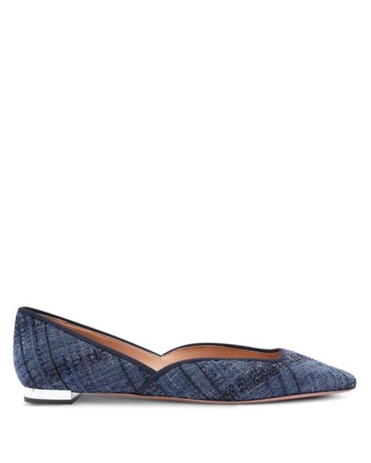 Aquazzura Blue Maia Ballet Flats