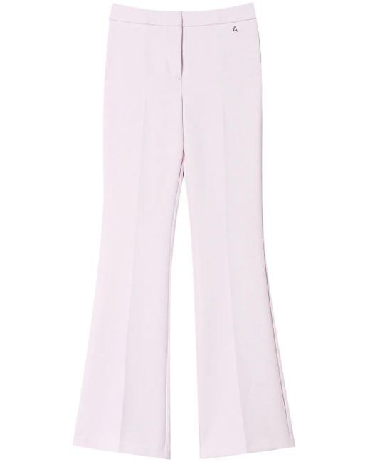 Twinset Pink Flared Cady-Texture Trousers
