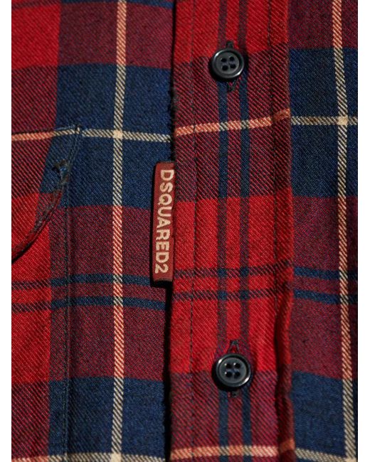 DSquared² Red Checked-Pattern Shirt for men