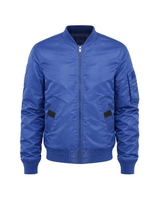 DIESEL Blue Ross Quilted Bomber Jacket for men