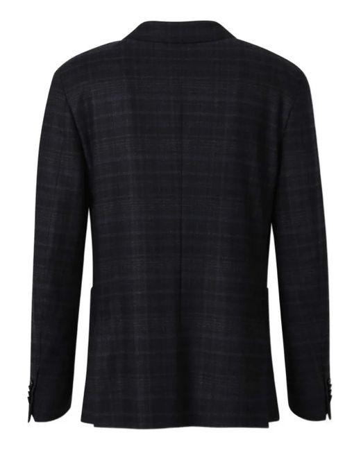 Zegna Black Checked Wool Blazer for men