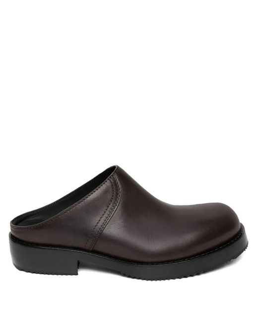 Dries Van Noten Brown Leather Slip-On Clogs