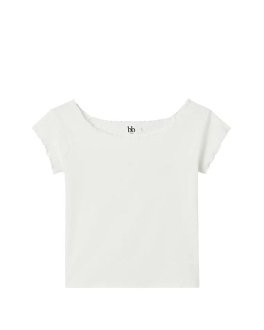 B+ AB White Lettuce-Trim T-Shirt