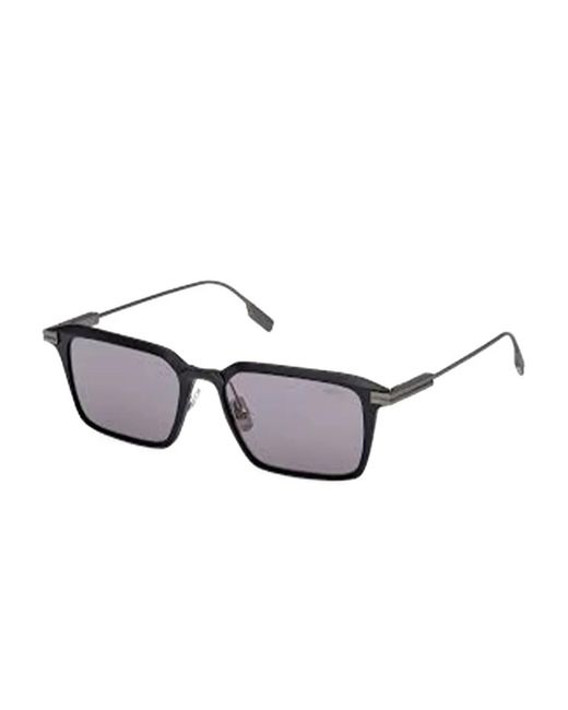 Lunettes De Soleil À Monture Rectangulaire Zegna pour homme en coloris Gray