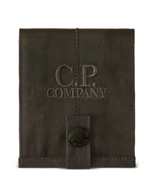 C P Company Green Logo-Embroidered Wallet for men