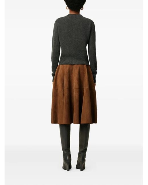 AMI Black Cropped Cashmere-Wool Cardigan With Button Front