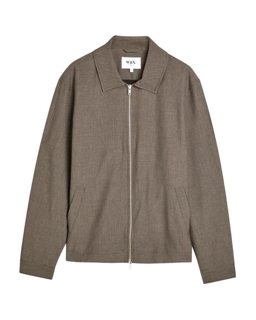 Wax London Brown Eldon Zip-Up Pocket Overshirt for men