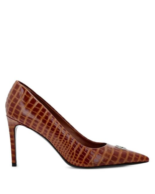 Philipp Plein クロコエンボス パンプス 90mm Brown