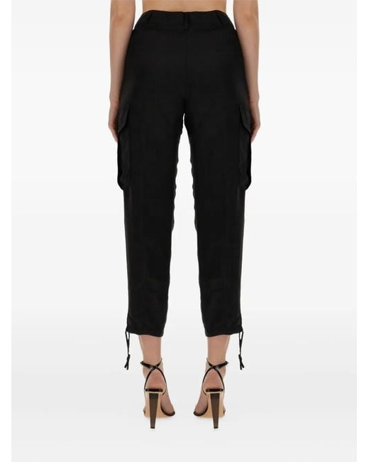 Aspesi Black Drawstring Cargo Trousers