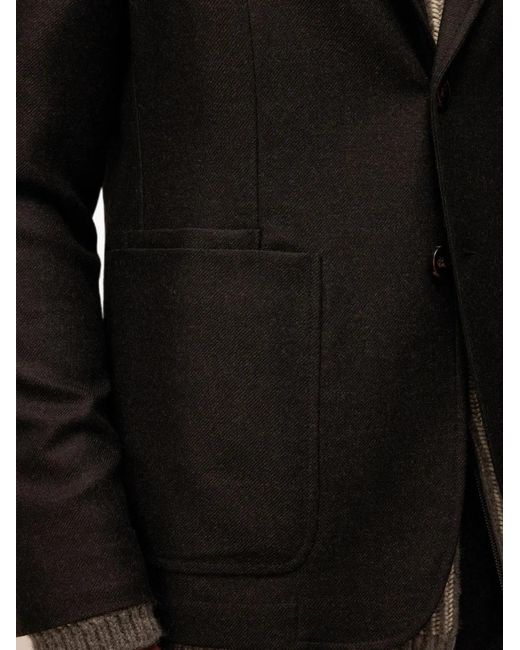 RETORI Black Single-Breasted Flannel Blazer for men