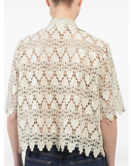 FRAME White Scalloped-Hem Shirt