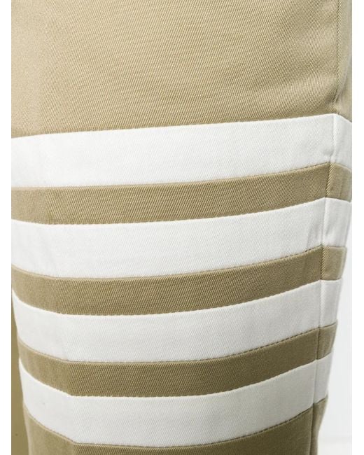 Thom Browne Natural Cotton Twill 4-Bar Unconstructed Chino Trousers for men