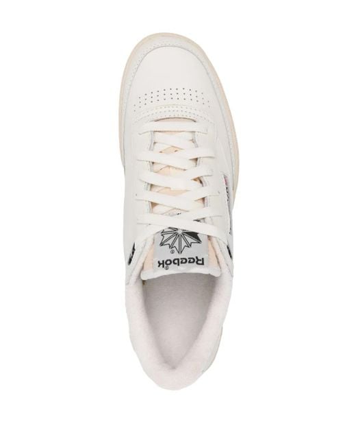 Reebok White Club C Lace-Up Leather Sneakers for men