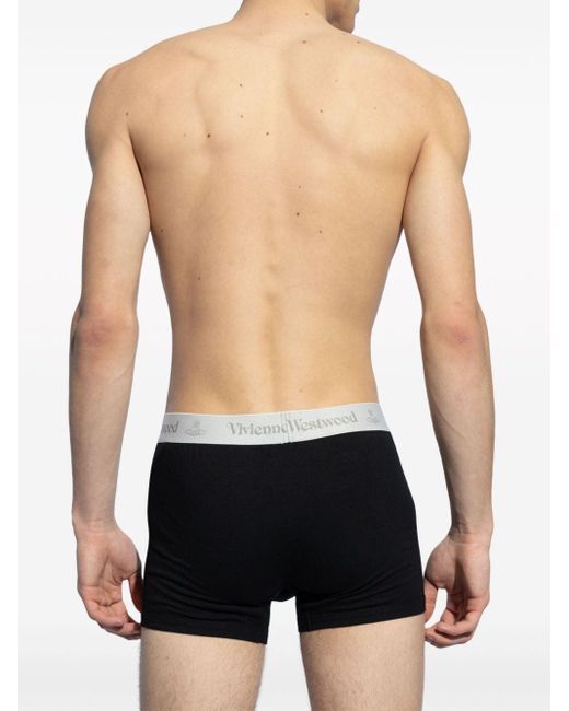 Vivienne Westwood Black Logo-waistband Organic-cotton Blend Boxers for men