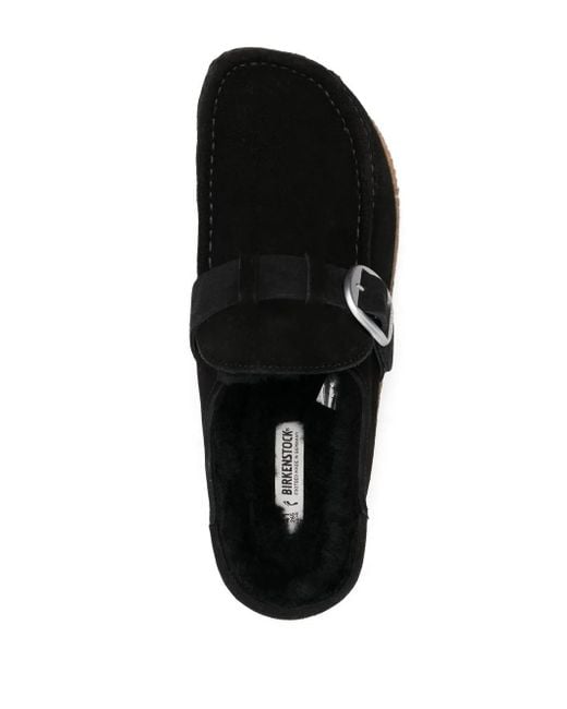 Birkenstock Black Buckley Shearling Suede Slip-On Shoes