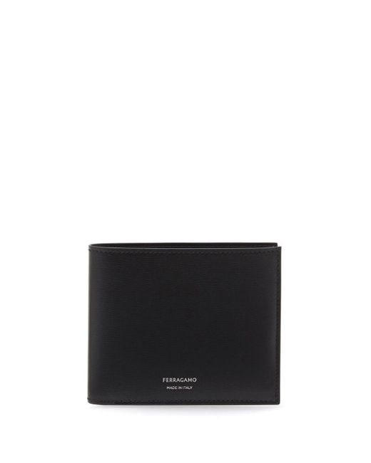 Ferragamo Black Debossed-logo Leather Wallet for men
