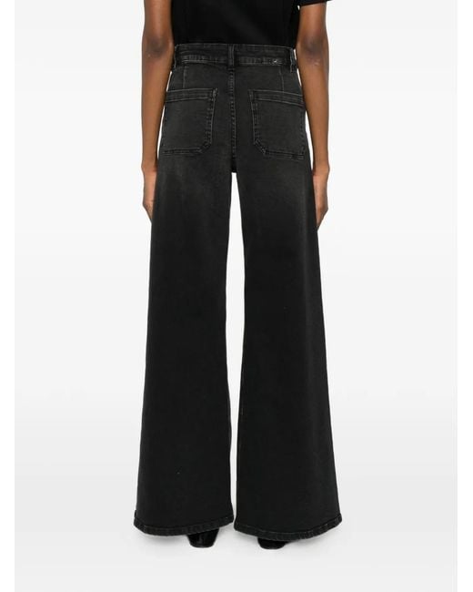 MAISON 123 Black Pocket Flared Jeans