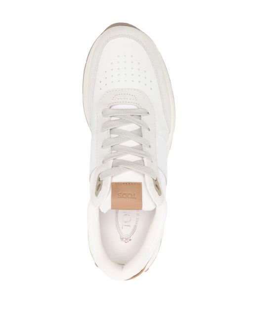 Tod's Leren Sneakers Met Vlakken in het White voor heren